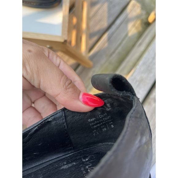 Shellys London Black Leather Flats Women's Size US7.5, EU38 - Picture 7 of 16